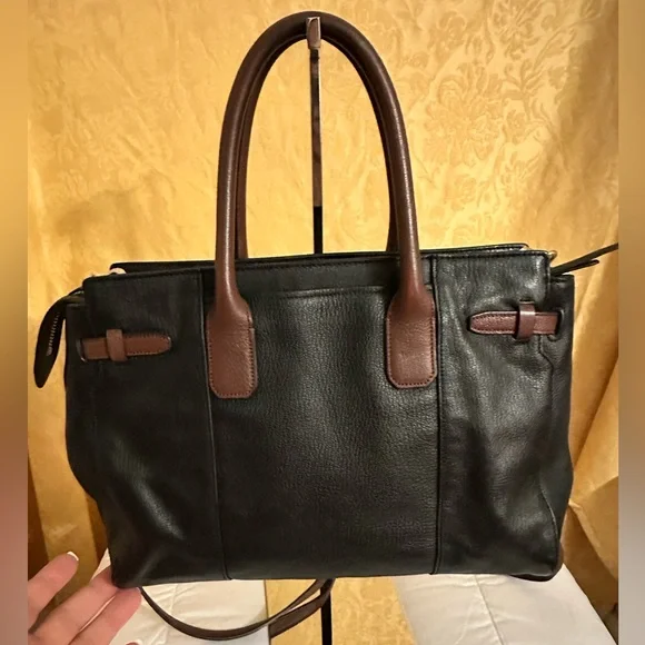 Cole Haan Leather 2-way Tote with Removable Strap EUC
